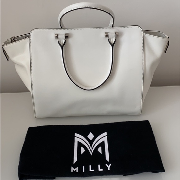 NWT MILLY Colby Metallic Leather Tote - Picture 3 of 5